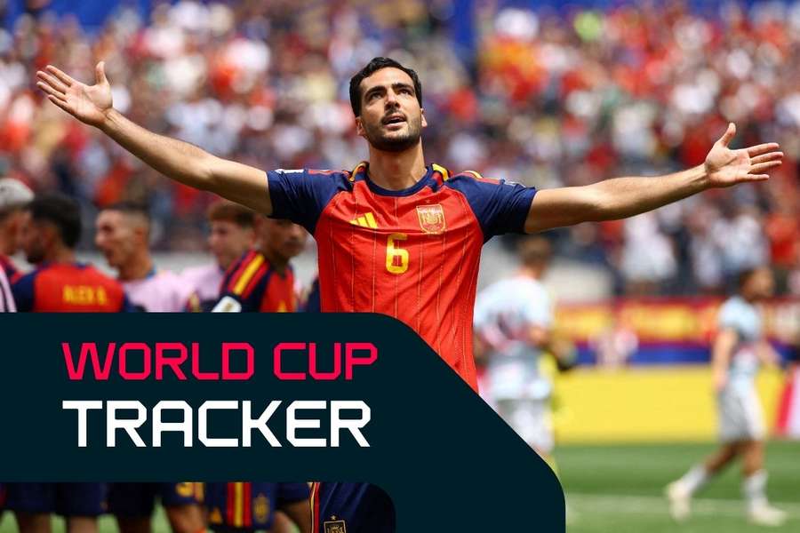Spain's Mikel Merino celebrates scoring their second goal against Belgium Spain's Mikel Merino celebrates scoring their second goal against Belgium