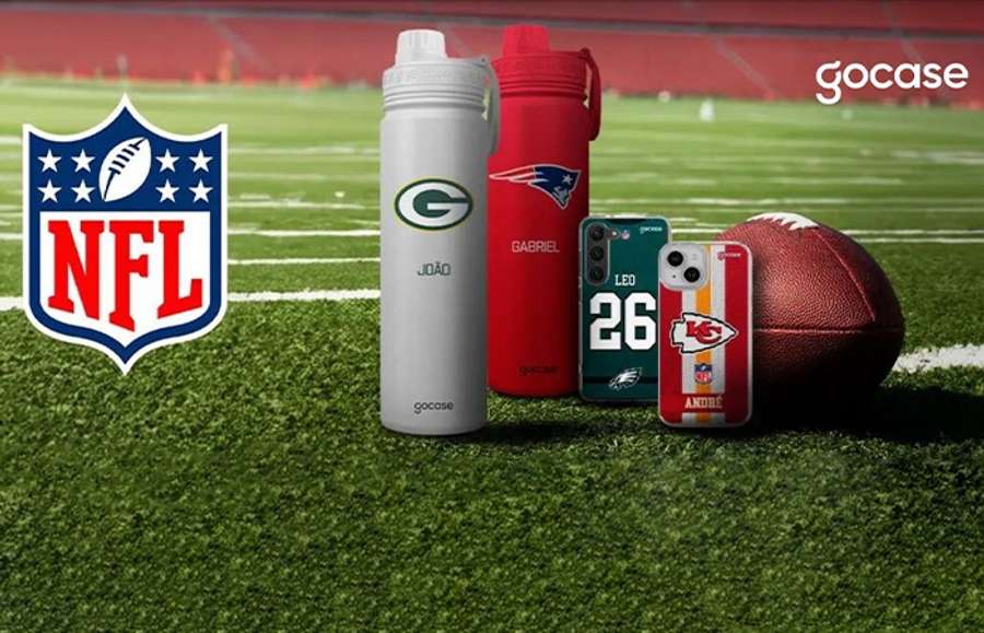 Gocase oferece aos clientes opções como capinhas de celular e garrafas térmicas personalizadas da NFL