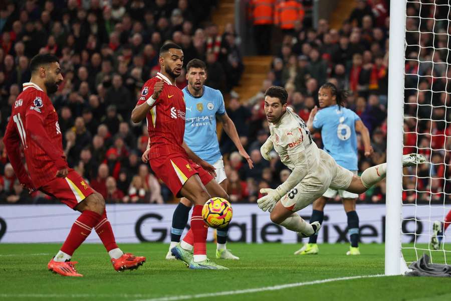 Mo Salah in action against Manchester City