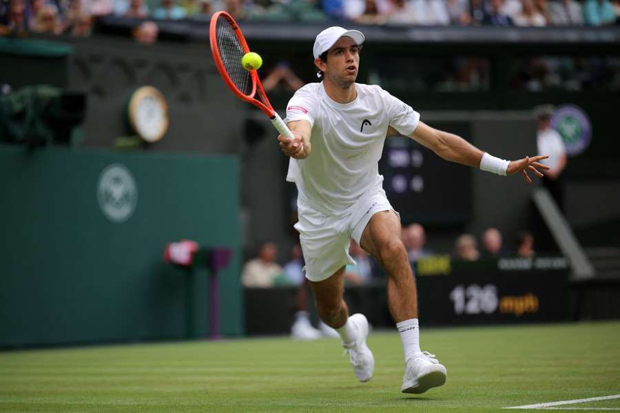 Nuno Borges em ação em Wimbledon Nuno Borges em ação em Wimbledon