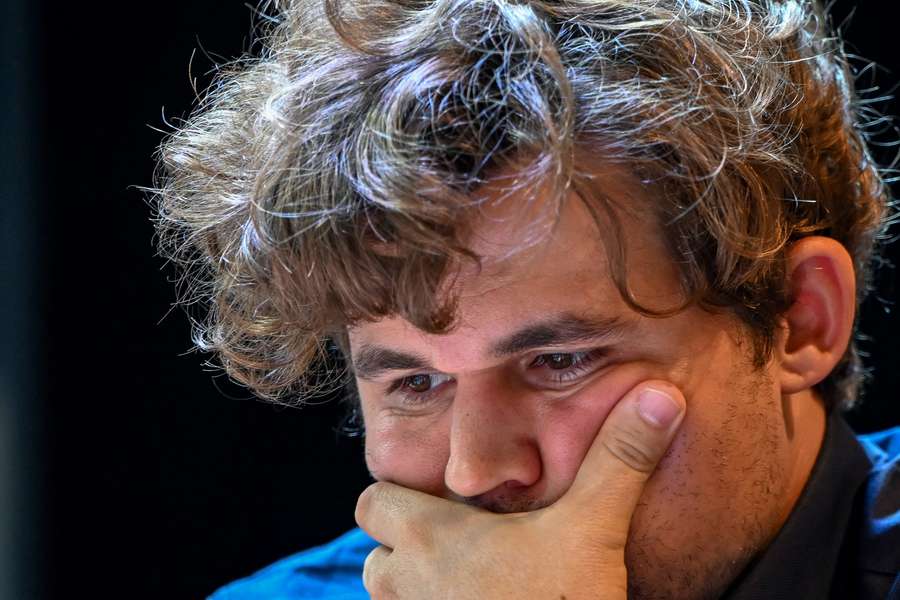 Magnus Carlsen na Índia no mês passado