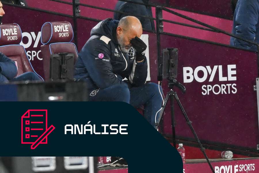 Nuno Espírito Santo, treinador do West Ham, após a derrota frente ao Nottingham Forest