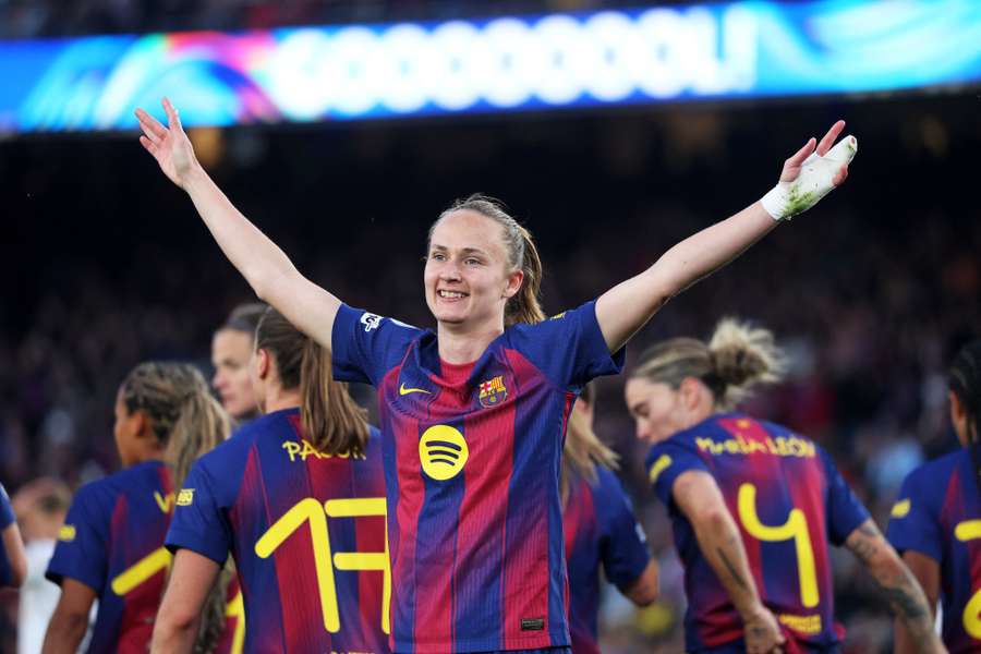 Caroline Graham celebra un gol ante el Real Madrid