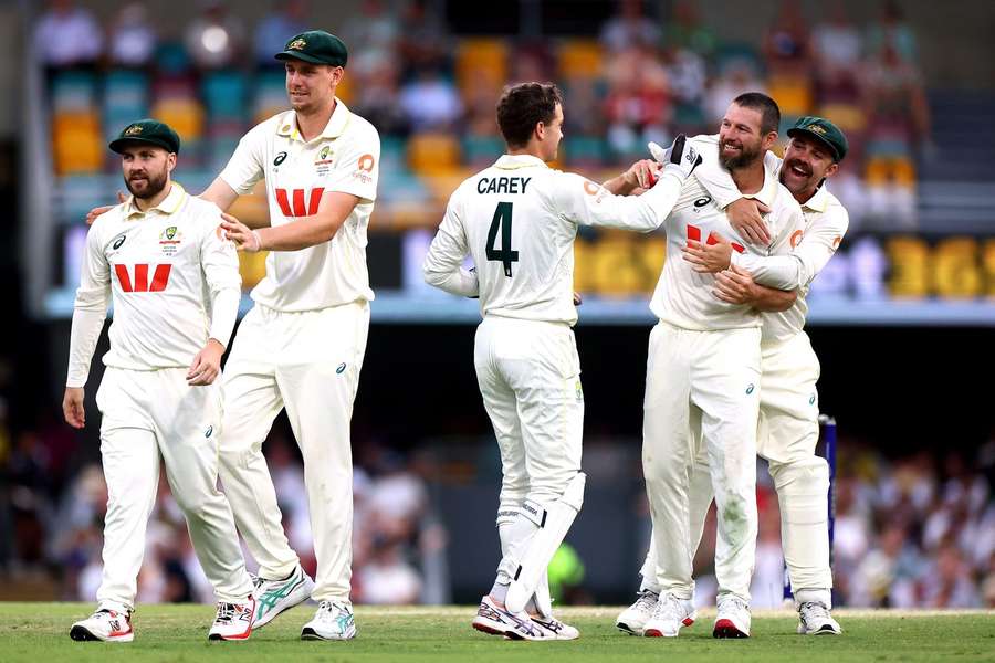 Australia's players celebrate against England