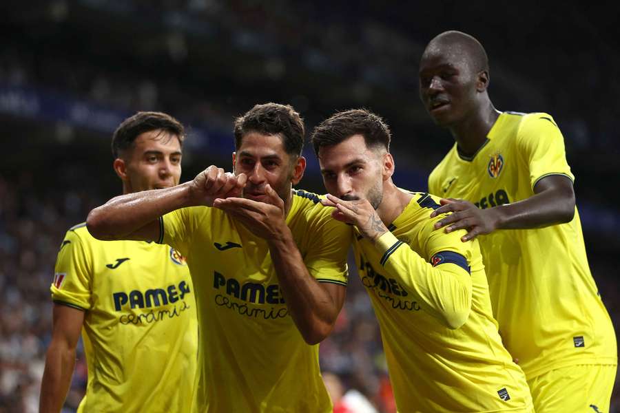 Ayoze y Baena, celebrando un gol ante el Espanyol