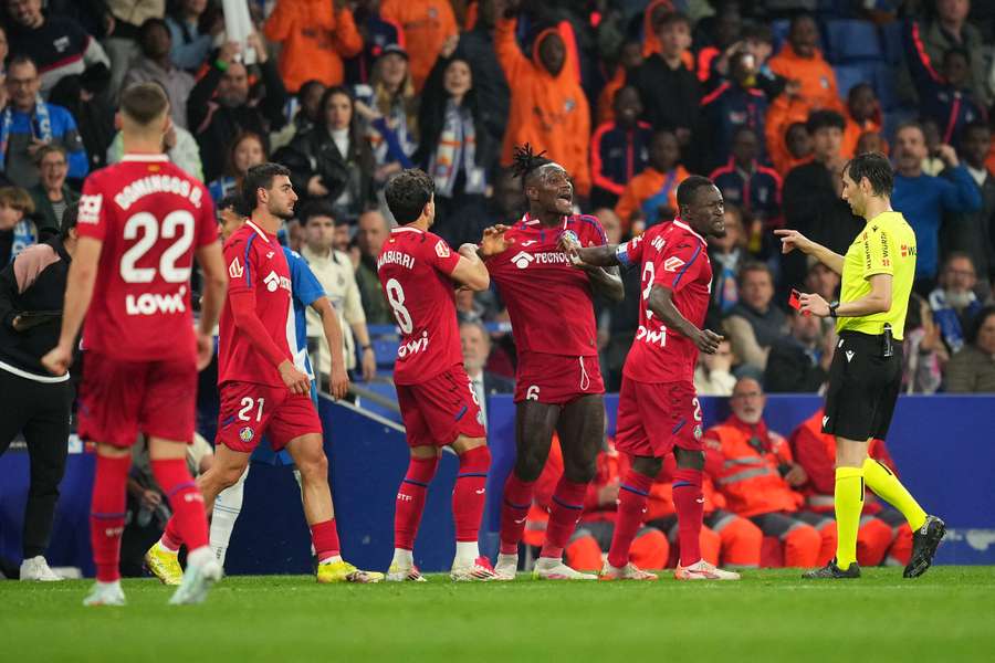 Christantus Uche, en el partido ante el Espanyol.