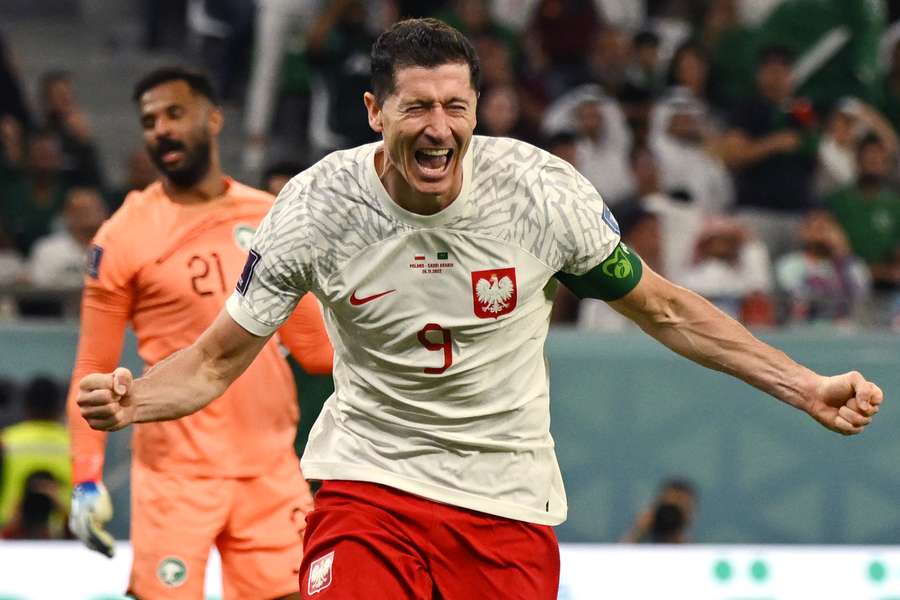 Robert Lewandowski scored his first World Cup goal for Poland