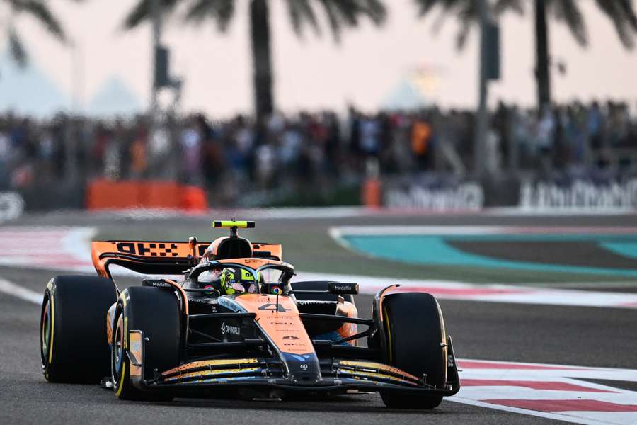 Lando Norris vorig seizoen in actie tijdens de Formule 1 Grand Prix van Abu Dhabi