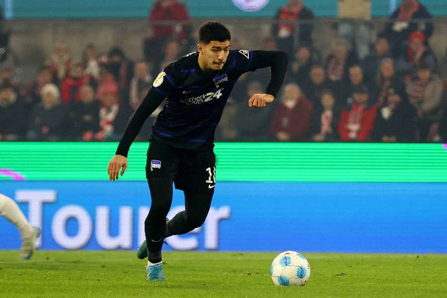 Hertha Berlin's Ibrahim Maza in action