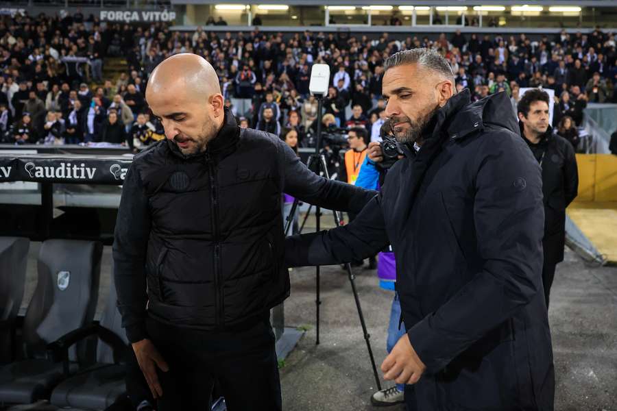 Daniel Sousa, treinador do Vitória SC, com Rui Borges