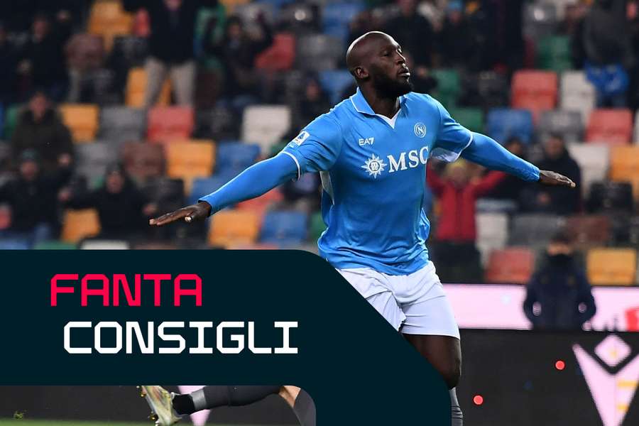 Romelu Lukaku esulta per il gol segnato all'Udinese