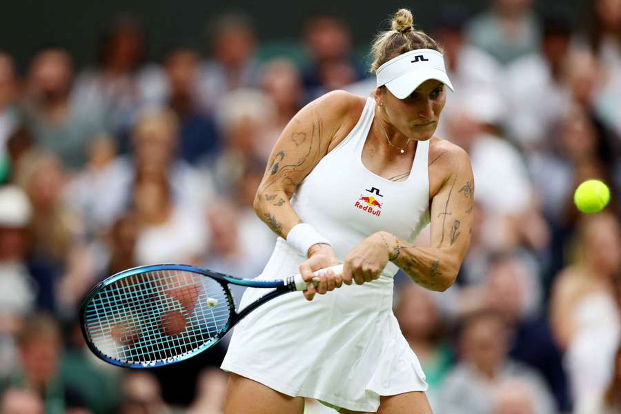Marketa Vondrousova in action at Wimbledon