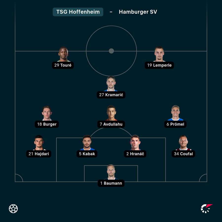 Startelf TSG Hoffenheim vs. HSV Startelf TSG Hoffenheim vs. HSV