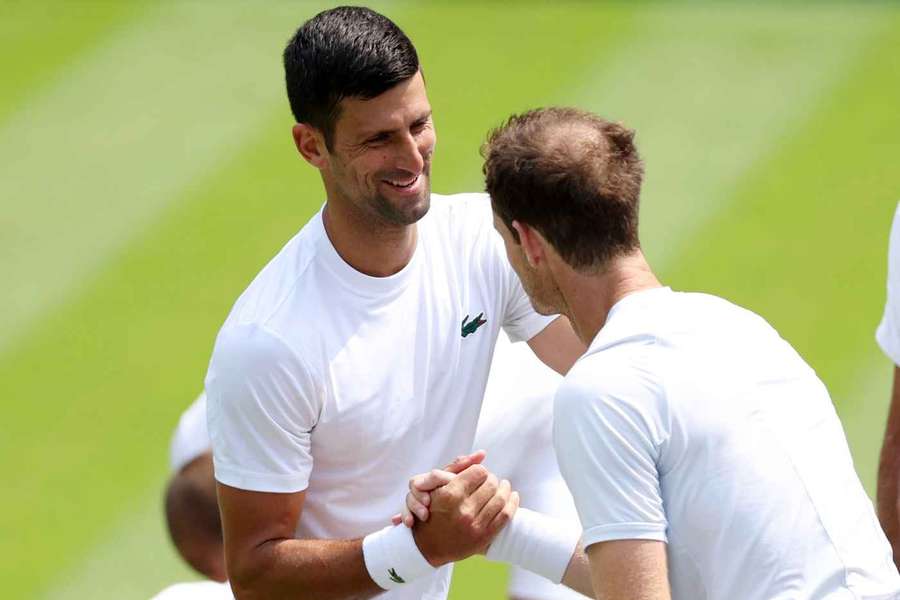 Novak Djokovic und Andy Murray in Wimbledon.