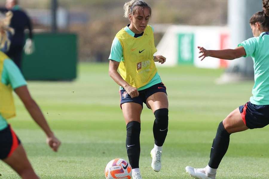 Joana Marchão nos treinos da seleção