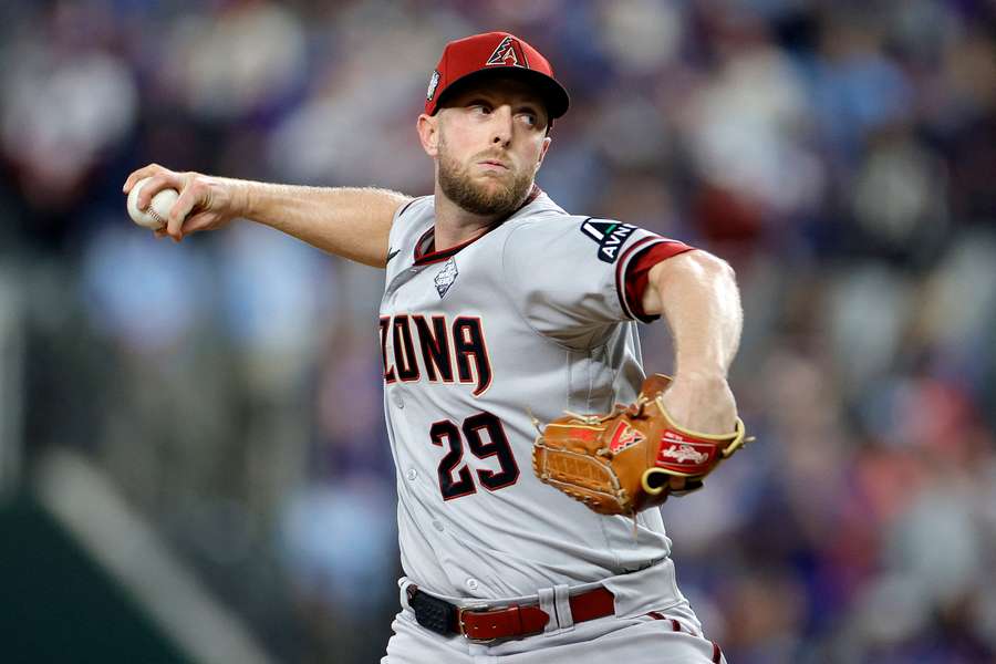 Merrill Kelly pitches for the Diamondbacks