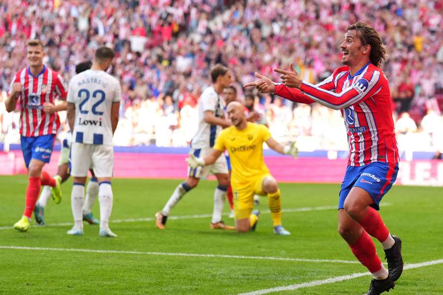 Griezmann célébrant le second but de son équipe.