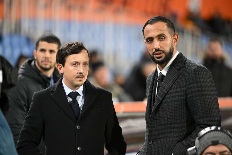 Pablo Longoria e Mehdi Benatia contra o Montpellier em dezembro de 2023.