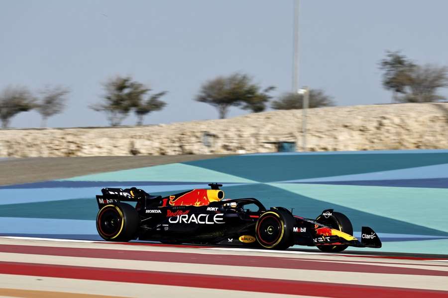 Red Bull's Max Verstappen during testing