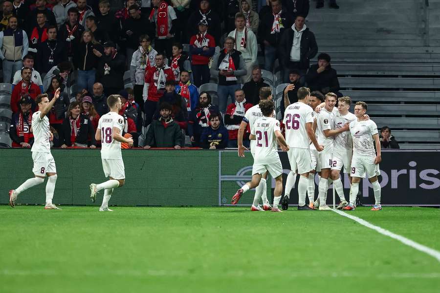 Brann celebrate their equaliser
