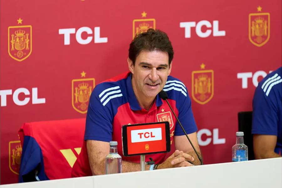 Karanka, durante su comparecencia en el acto publicitario de la RFEF