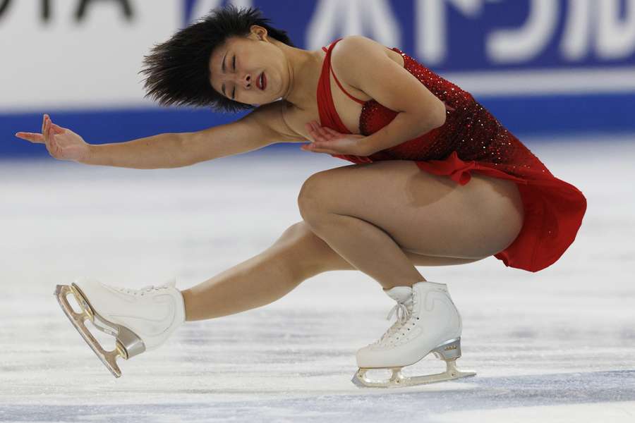 Sakamoto schaatst kunst op de Grand Prix in de VS op 23 oktober 2022