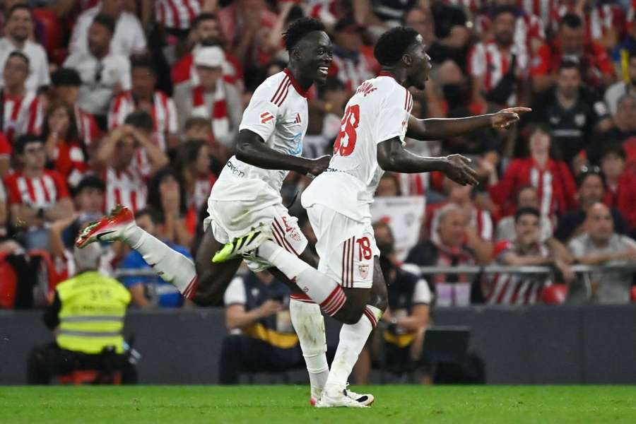 Agoumé, celebrando su gol ante el Athletic