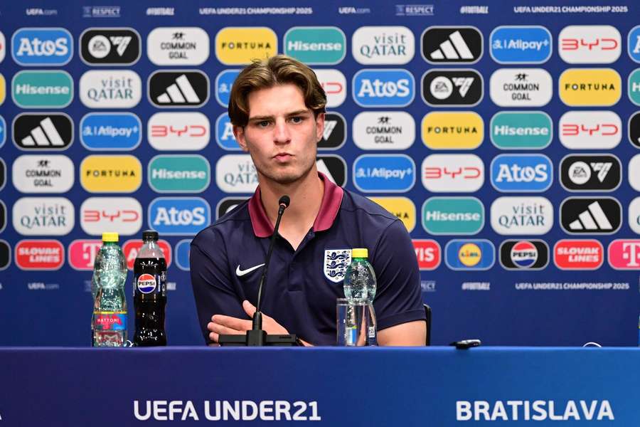 Alex Scott during England's pre-match press conference