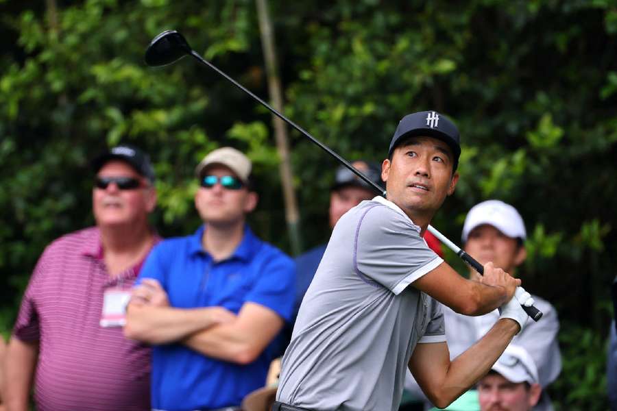 Kevin Na durante as rondas de treino no Masters