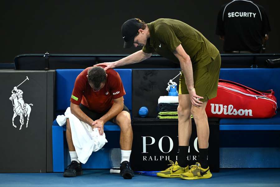 Sinner consoles Gaston after the match