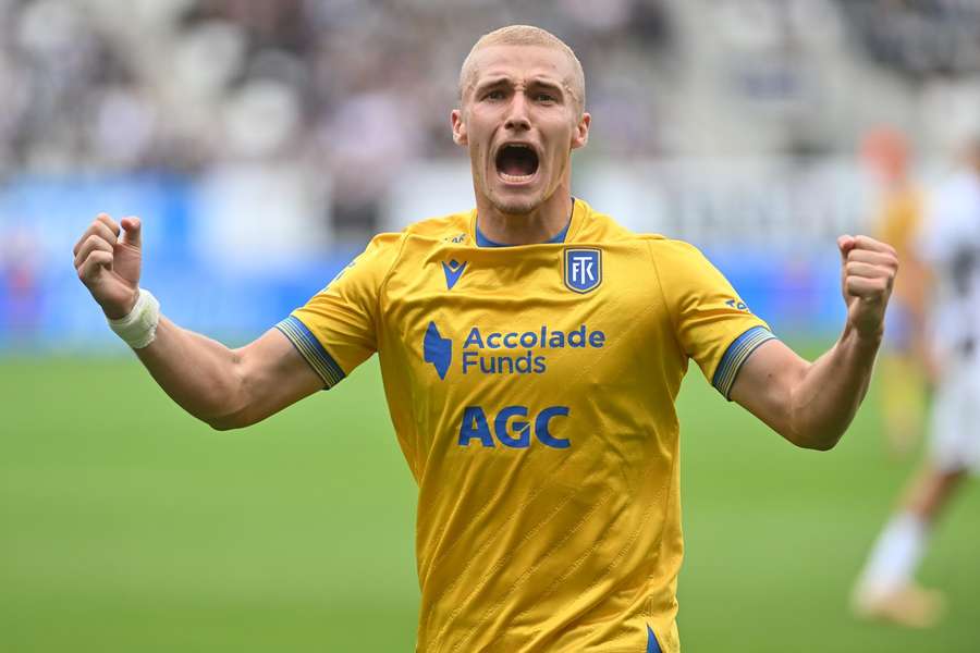 Teplický obránce Jakub Jakubko vstřelil minule v Hradci svůj první ligový gól. Teplický obránce Jakub Jakubko vstřelil minule v Hradci svůj první ligový gól.