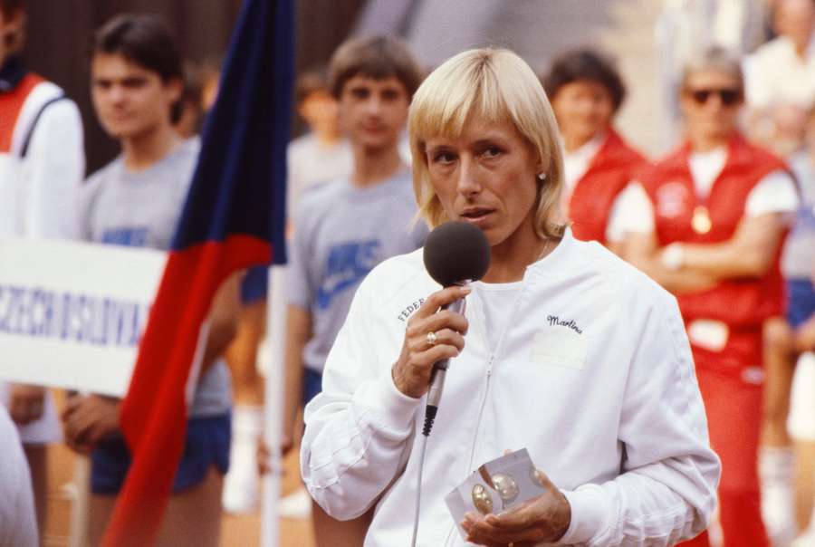 Martina Navrátilová se v roce 1986 vrátila v barvách reprezentace USA na pražskou Štvanici.