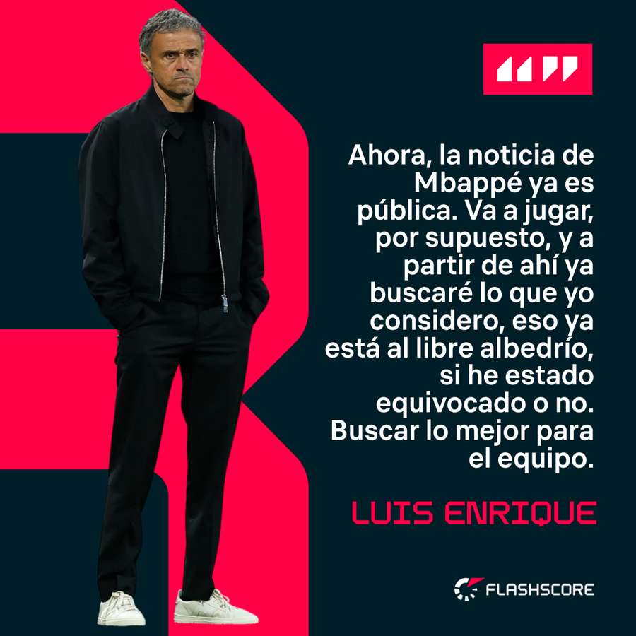 Luis Enrique, sobre Mbappé