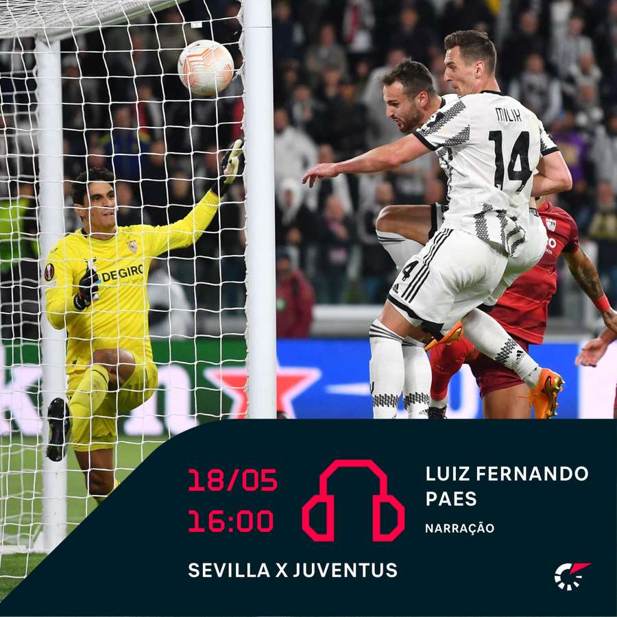 Flashscore transmite Sevilla x Juve com narração ao vivo