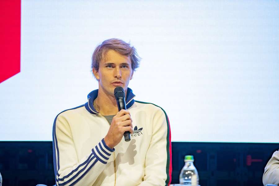 Zverev bei einer Pressekonferenz zu ImproVR Ende November in München.