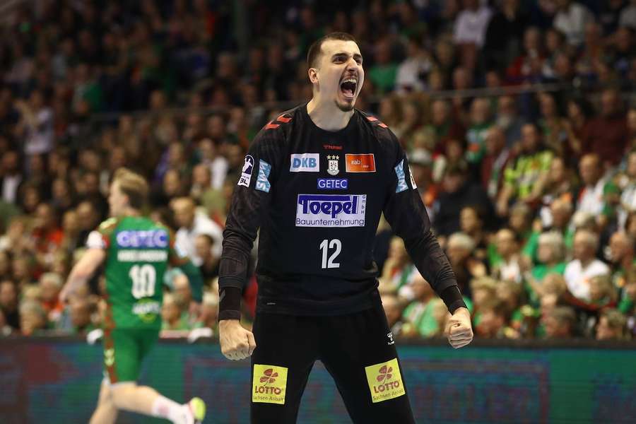 Jubel von Magdeburgs Keeper Mandic Jubel von Magdeburgs Keeper Mandic