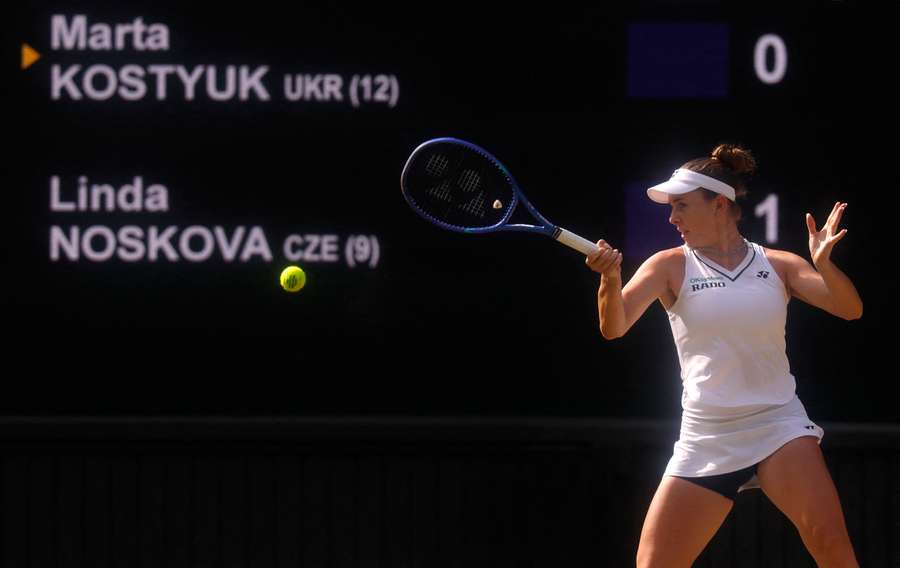 Noskova in action during the opening stages Noskova in action during the opening stages