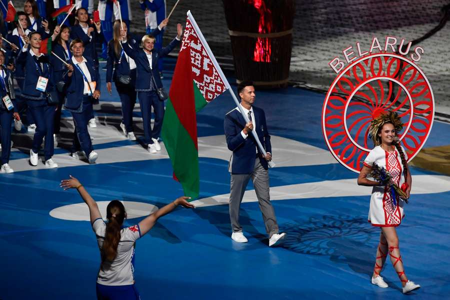 La delegación bielorrusa en los Juegos Europeos 2019.
