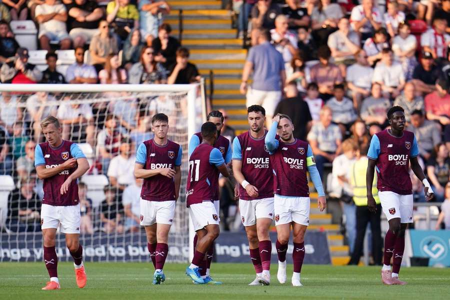 West Ham players during the pre-season friendly match at Stevenage West Ham players during the pre-season friendly match at Stevenage