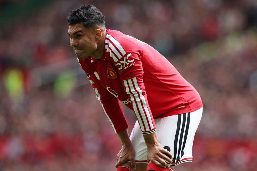 Casemiro in action for Manchester United Casemiro in action for Manchester United