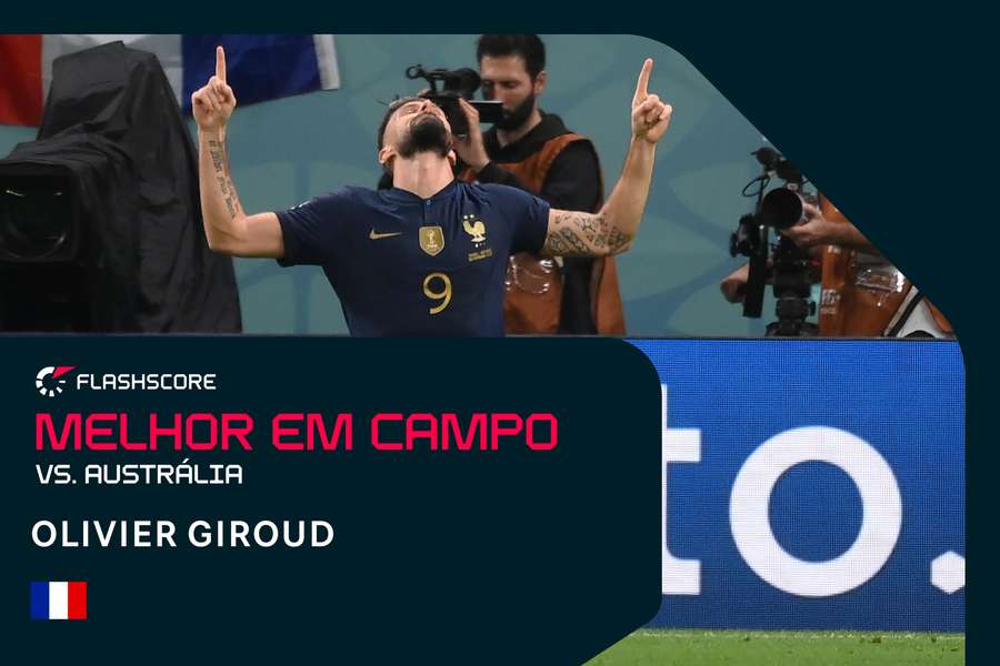 Giroud bisou diante da Austrália