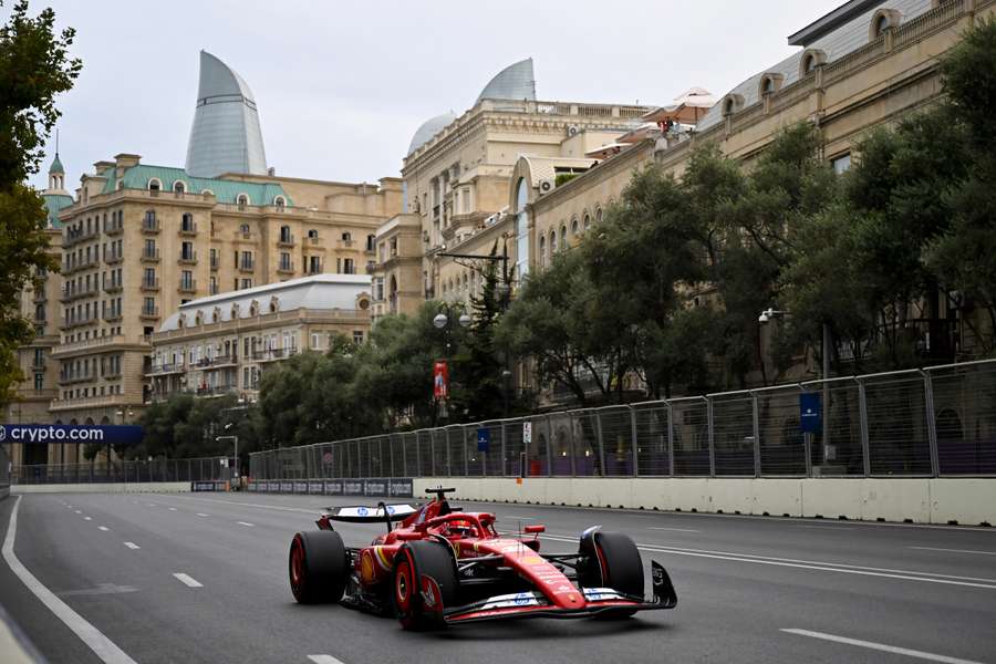 Charles Leclerc of Monaco during qualifying in Baku