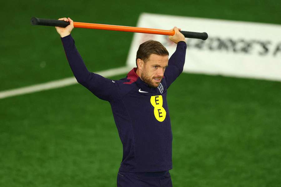 Jordan Henderson during England training