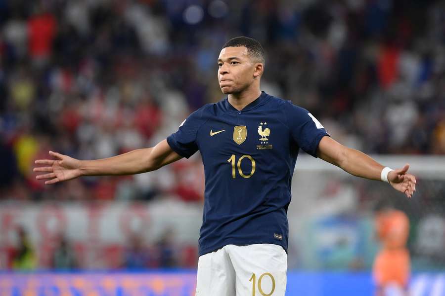 Kylian Mbappe is the top scorer at the World Cup with five goals after his brace against Poland in the last 16