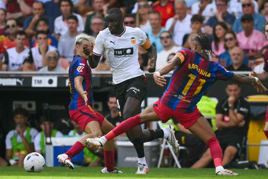 Diakhaby, en el partido contra el Barcelona Diakhaby, en el partido contra el Barcelona