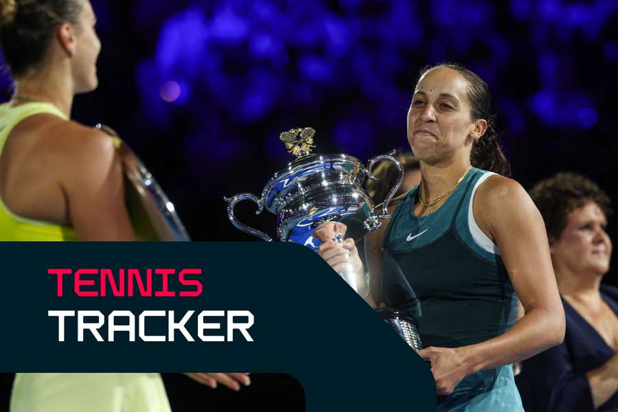 Keys (right) with the Australian Open trophy
