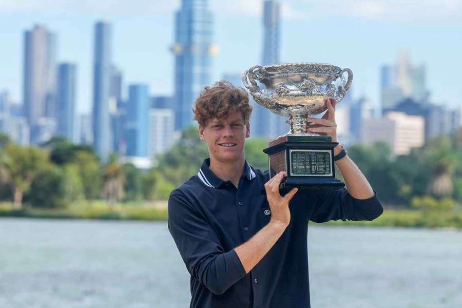Jannik Sinner with the Australian Open trophy Jannik Sinner with the Australian Open trophy