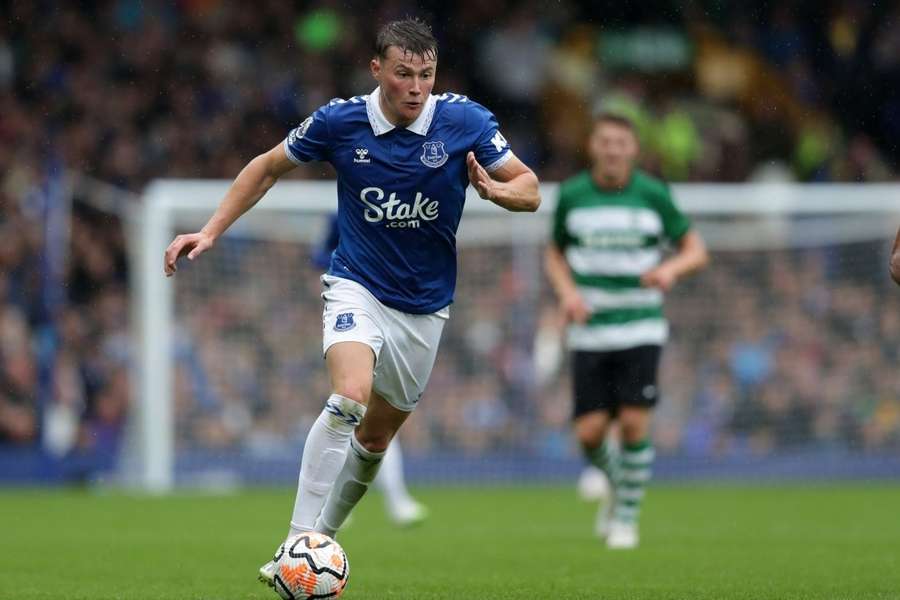 Everton celebrate Beto's first-half goal against Peterborough