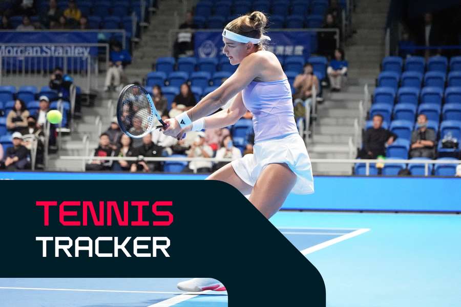 Muchova is in action this morning
