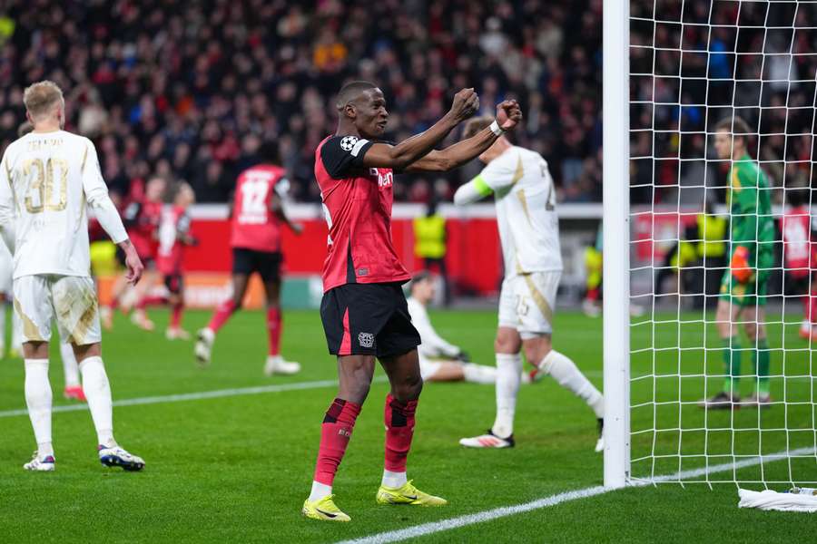 Nordi Mukiele celebrates his goal for the hosts